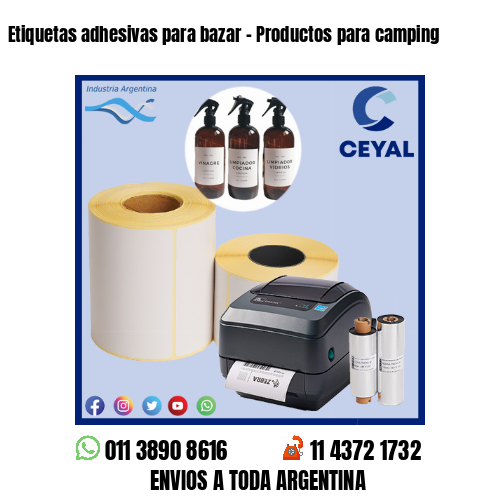 Etiquetas adhesivas para bazar – Productos para camping