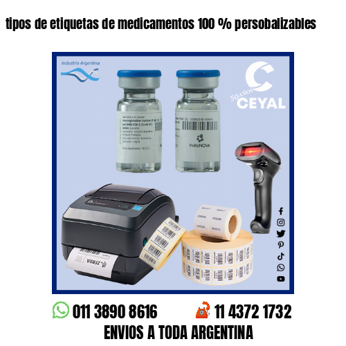 tipos de etiquetas de medicamentos 100 % persobalizables