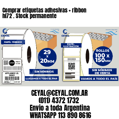 Comprar etiquetas adhesivas ribbon hl72 . Stock permanente
