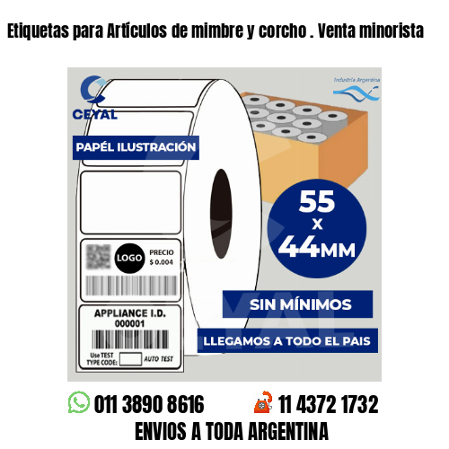 Etiquetas para Artículos de mimbre y corcho . Venta minorista