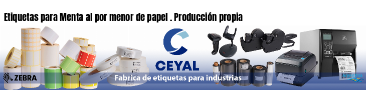 Etiquetas para Menta al por menor de papel . Producción propia