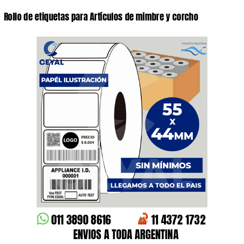 Rollo de etiquetas para Artículos de mimbre y corcho