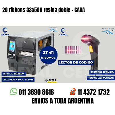 20 ribbons 33x500 resina doble - CABA
