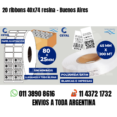 20 ribbons 40x74 resina - Buenos Aires