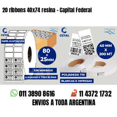 20 ribbons 40x74 resina - Capital Federal