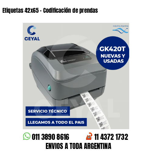 Etiquetas 42×65 – Codificación de prendas
