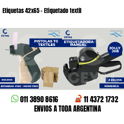 Etiquetas 42x65 - Etiquetado textil