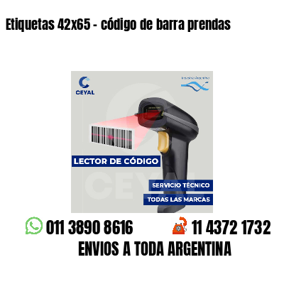 Etiquetas 42x65 - código de barra prendas