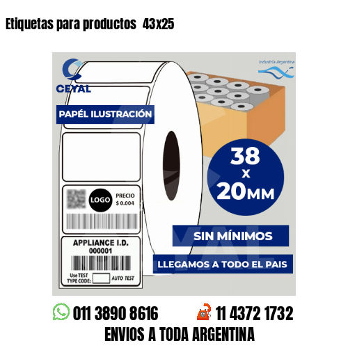 Etiquetas para productos  43×25