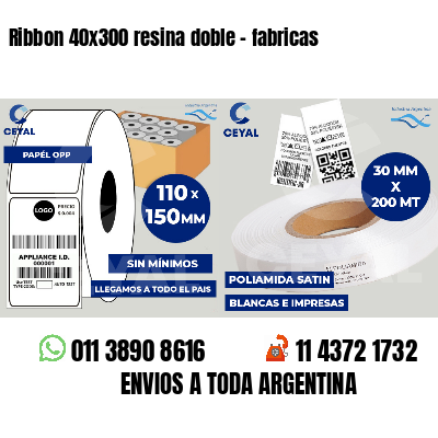 Ribbon 40x300 resina doble - fabricas