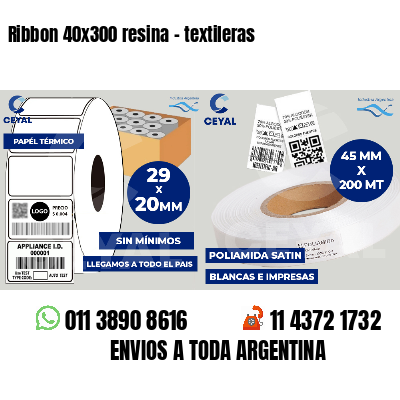 Ribbon 40x300 resina - textileras