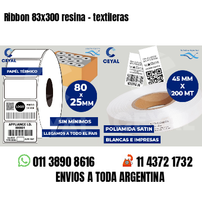 Ribbon 83x300 resina - textileras