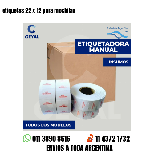 etiquetas 22 x 12 para mochilas 
