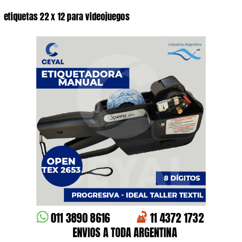 etiquetas 22 x 12 para videojuegos 