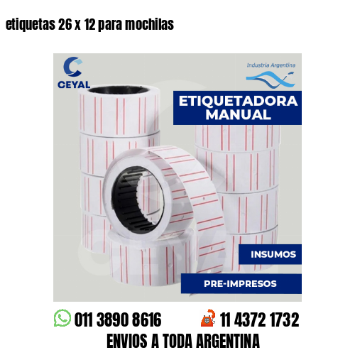 etiquetas 26 x 12 para mochilas 
