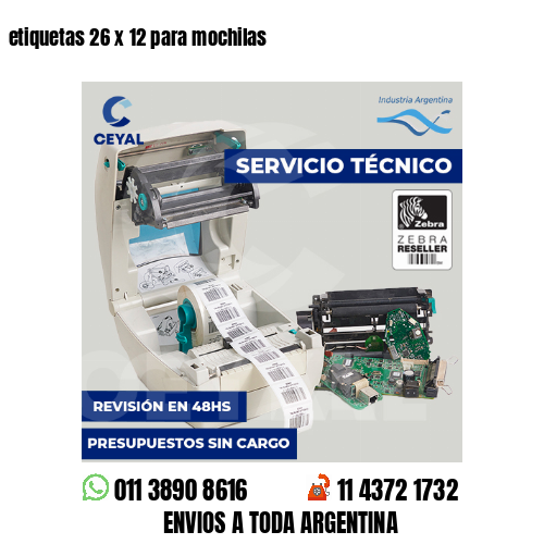 etiquetas 26 x 12 para mochilas 