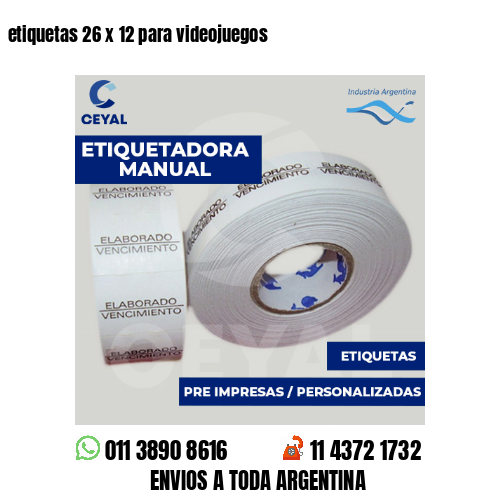 etiquetas 26 x 12 para videojuegos 