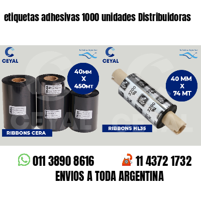 etiquetas adhesivas 1000 unidades Distribuidoras