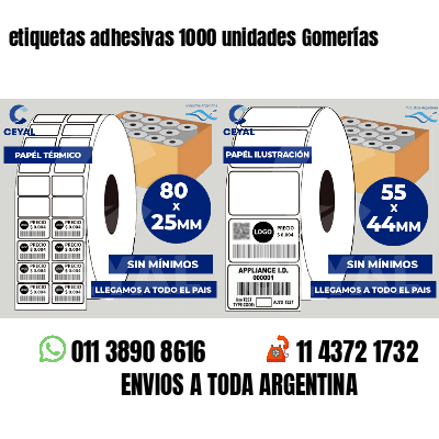 etiquetas adhesivas 1000 unidades Gomerías