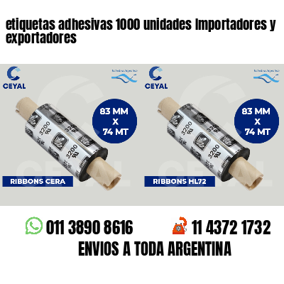 etiquetas adhesivas 1000 unidades Importadores y exportadores