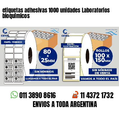 etiquetas adhesivas 1000 unidades Laboratorios bioquímicos