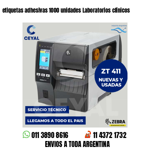 etiquetas adhesivas 1000 unidades Laboratorios clínicos