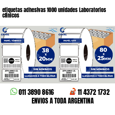 etiquetas adhesivas 1000 unidades Laboratorios clínicos