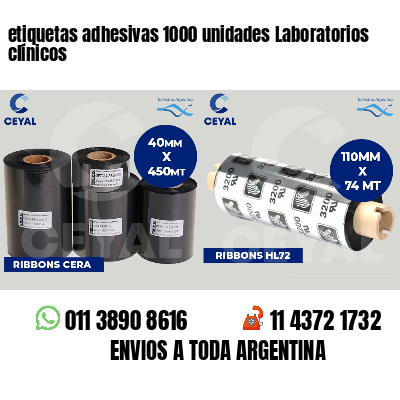 etiquetas adhesivas 1000 unidades Laboratorios clínicos