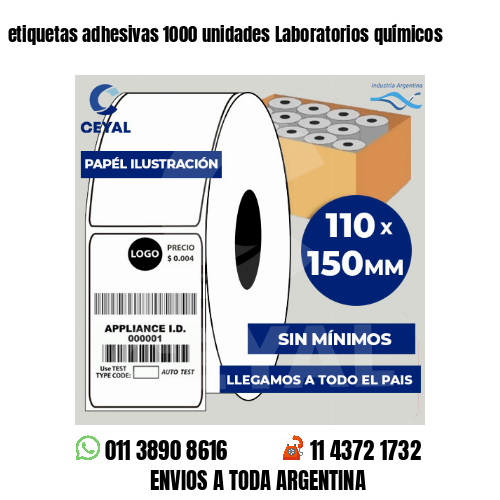 etiquetas adhesivas 1000 unidades Laboratorios químicos