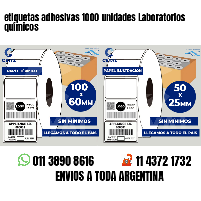 etiquetas adhesivas 1000 unidades Laboratorios químicos