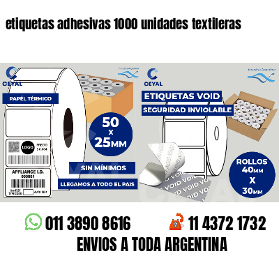 etiquetas adhesivas 1000 unidades textileras