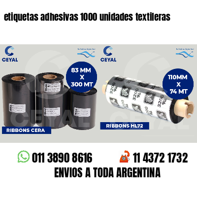 etiquetas adhesivas 1000 unidades textileras