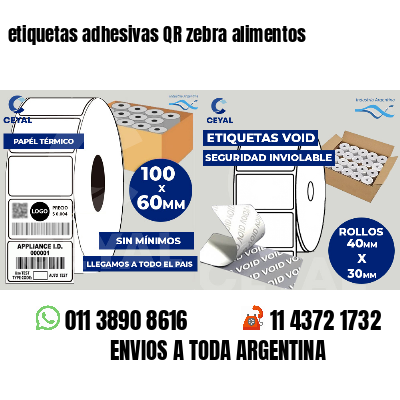 etiquetas adhesivas QR zebra alimentos