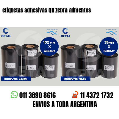 etiquetas adhesivas QR zebra alimentos
