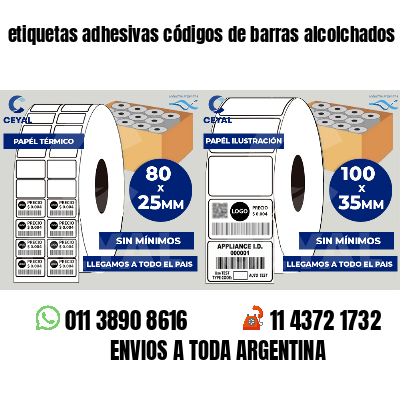 etiquetas adhesivas códigos de barras alcolchados