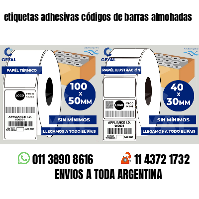 etiquetas adhesivas códigos de barras almohadas