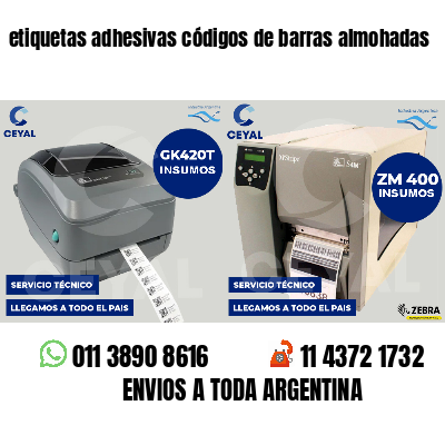etiquetas adhesivas códigos de barras almohadas