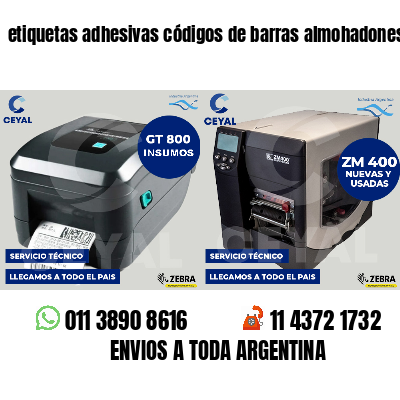 etiquetas adhesivas códigos de barras almohadones