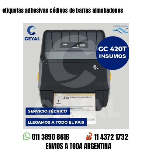 etiquetas adhesivas códigos de barras almohadones
