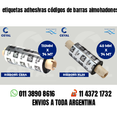 etiquetas adhesivas códigos de barras almohadones
