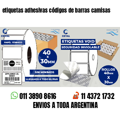 etiquetas adhesivas códigos de barras camisas