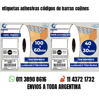 etiquetas adhesivas códigos de barras cojines