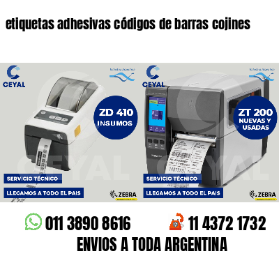 etiquetas adhesivas códigos de barras cojines