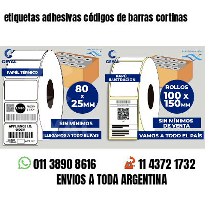 etiquetas adhesivas códigos de barras cortinas