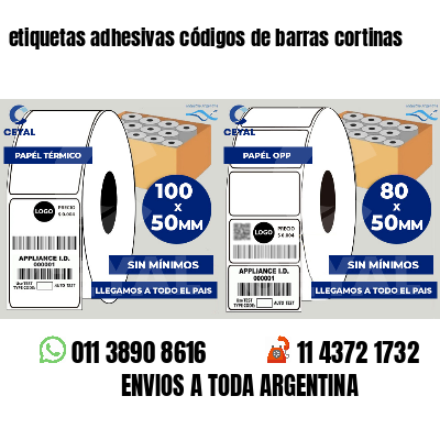 etiquetas adhesivas códigos de barras cortinas