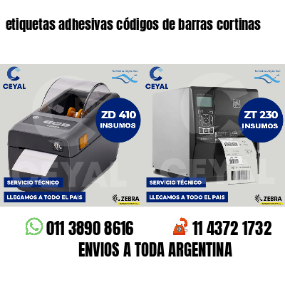 etiquetas adhesivas códigos de barras cortinas