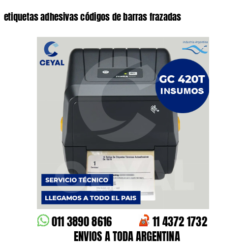 etiquetas adhesivas códigos de barras frazadas