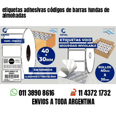 etiquetas adhesivas códigos de barras fundas de almohadas