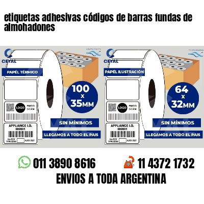 etiquetas adhesivas códigos de barras fundas de almohadones