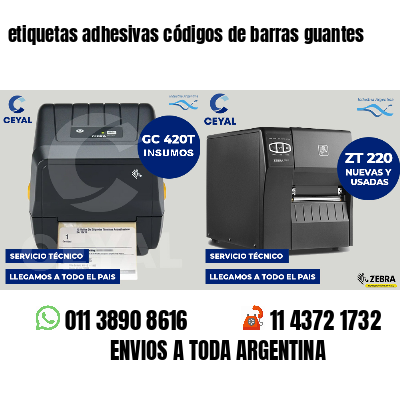 etiquetas adhesivas códigos de barras guantes